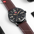 MINI FOCUS 0158 L Brand Luxury Luminous Men Sports Watches Quartz Date Clock Blue Leather Military Watch relogio masculino